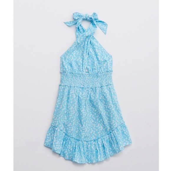 AERIE SPRING FLING HALTER DRESS - Picture 1 of 5
